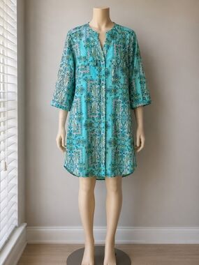 Victoria's Secret Turquoise and Pink Paisley Tunic